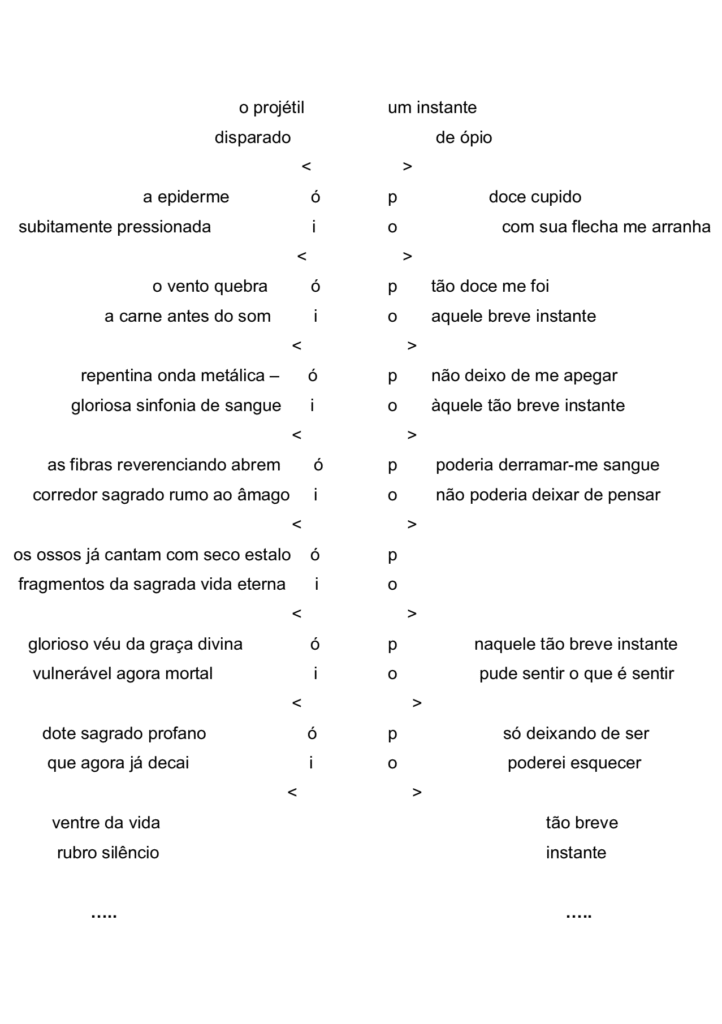 Poema concretista em forma de caixa toráxica.